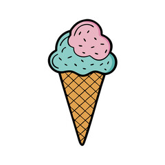 ice cream cone icon, ice cream cone vector illustration-simple illustration of ice cream cone, perfect for ice cream cone logos and icons