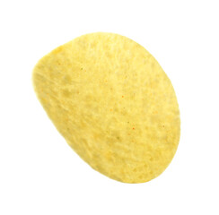 One tasty potato chip isolated on white