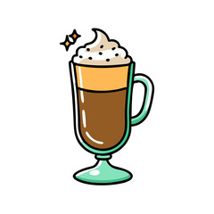 irish coffee icon, irish coffee vector illustration-simple illustration of irish coffee, perfect for irish coffee logos and icons