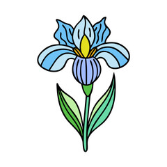 Obraz premium iris flower icon, iris flower vector illustration-simple illustration of iris flower, perfect for iris flower logos and icons