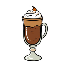 irish coffee icon, irish coffee vector illustration-simple illustration of irish coffee, perfect for irish coffee logos and icons