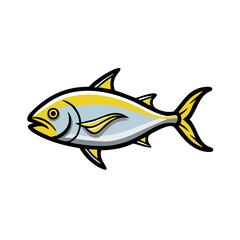 jack crevalle icon, jack crevalle vector illustration-simple illustration of jack crevalle, perfect for jack crevalle logos and icons