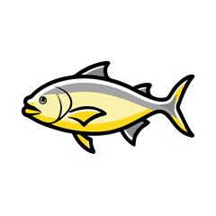 jack crevalle icon, jack crevalle vector illustration-simple illustration of jack crevalle, perfect for jack crevalle logos and icons