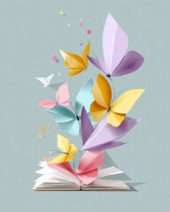creative idea generation creative mindset vision A creative representation of butterflies emerging from an open book, symbolizing imagination, transformation, and freedom.