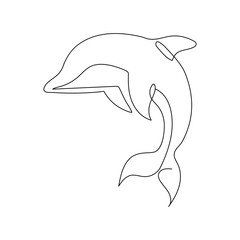 Continuous one line drawing of dolphin. Dolphin Vector Art, Icons, and Graphics illustration. dolphin image