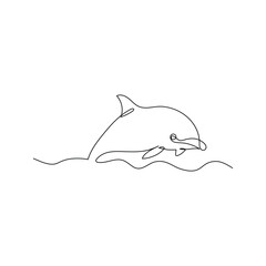 Continuous one line drawing of dolphin. Dolphin Vector Art, Icons, and Graphics illustration. dolphin image