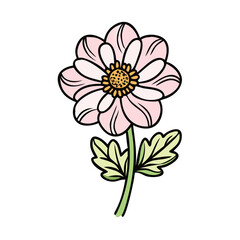 japanese anemone flower icon, japanese anemone flower vector illustration-simple illustration of japanese anemone flower, perfect for japanese anemone flower logos and icons