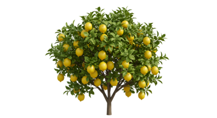 Abundant lemon tree digital image