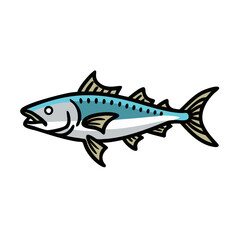 king mackerel icon, king mackerel vector illustration-simple illustration of king mackerel, perfect for king mackerel logos and icons