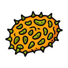 kiwano horned melon icon, kiwano horned melon vector illustration-simple illustration of kiwano horned melon, perfect for kiwano horned melon logos and icons