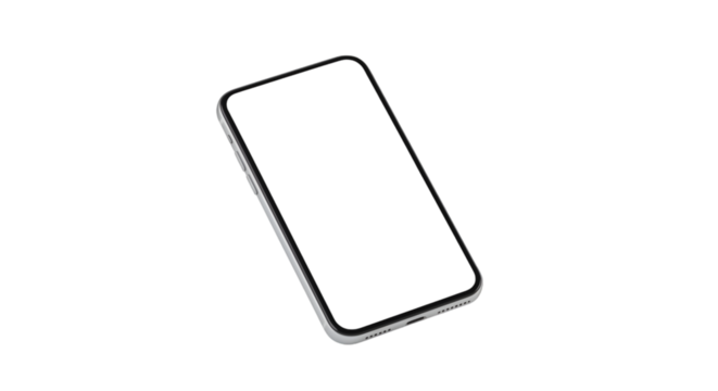 Blank smartphone screen mobile app mockup