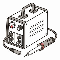 Soldering Station Vector Illustration Electronic Repair Tool Component Isolated Background