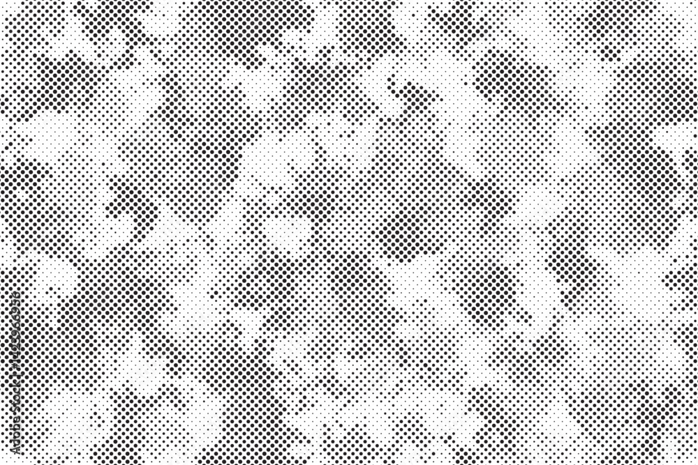 Aufkleber Abstract halftone seamless camouflage pattern. Repeating digital dotted hexagonal camo military texture background. Abstract modern fabric textile ornament. Vector illustration.