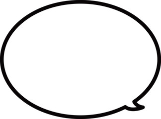 Oval shape. Chat bubble speech icon. Messaging and Chatting. Round speech bubble. The image shows a blank speech bubble.