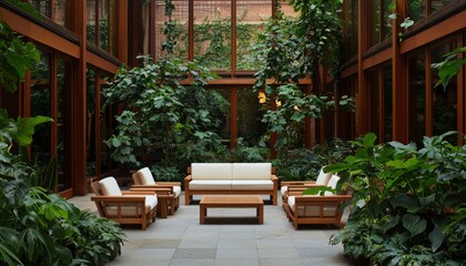 Naklejka premium Tranquil indoor courtyard