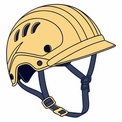 Isolated Vector Graphic Of A Sand Yellow Protective Helmet With Blue Straps