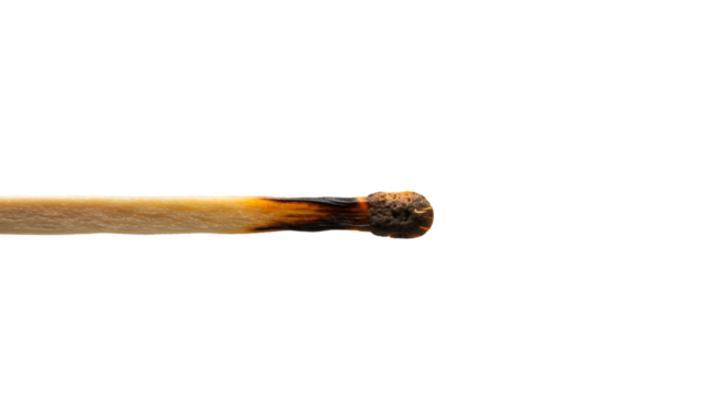 Burnt matchstick black background