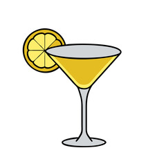 lemon drop martini icon, lemon drop martini vector illustration-simple illustration of lemon drop martini, perfect for lemon drop martini logos and icons
