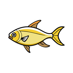 lemon tetra fish icon, lemon tetra fish vector illustration-simple illustration of lemon tetra fish, perfect for lemon tetra fish logos and icons