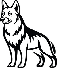 Dog silhouette, Dog silhouette icon, Pet dog outline, Canine side view graphic, Dog vector illustration, Animal silhouette design