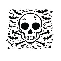 Vector black silhouette of Halloween