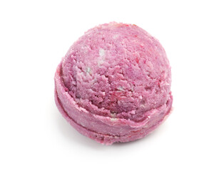 One scoop of delicious ice cream isolated on white