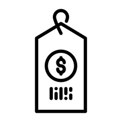 price tag outline icon. label black line illustration.