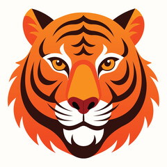tiger head vector logo design vector illustration on white