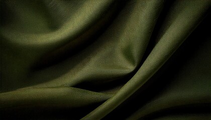 Fototapeta premium Army green fabric background with wavy texture