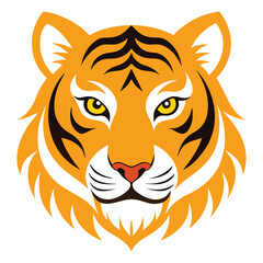 tiger head vector logo design vector illustration on white