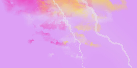 Abstract Pink watercolor background with colors. Abstract background of colorful liquid liner.  marbled grunge. Thunder, lightnings and rain on a stormy summer night in black and white .