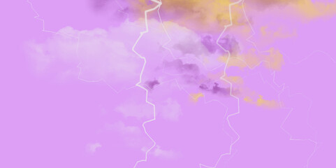 Obraz premium Abstract Pink watercolor background with colors. Abstract background of colorful liquid liner. marbled grunge. Thunder, lightnings and rain on a stormy summer night in black and white .