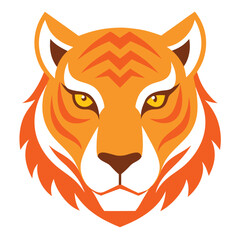 tiger head vector logo design vector illustration on white