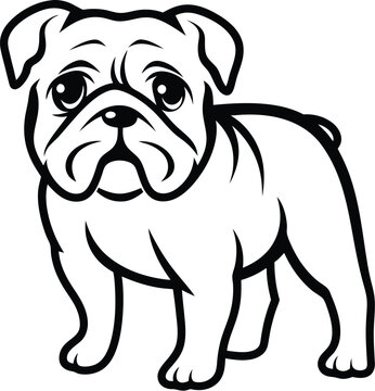 recommend clip art: Bulldog silhouetten, British bulldog dog silhouette, Vector illustration silhouette of a dog on a white background