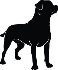 Bulldog silhouetten, British bulldog dog silhouette, Vector illustration silhouette of a dog on a white background