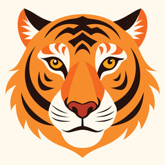 tiger head vector logo design vector illustration on white