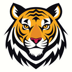 tiger head vector logo design vector illustration on white