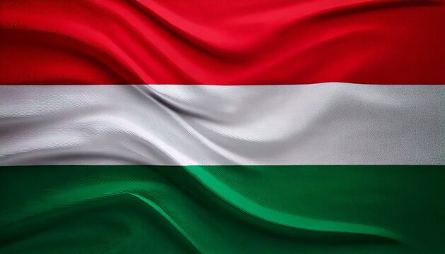 Hungarian flag background with wavy texture