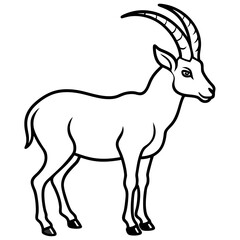 Minimalist Ibex Line Drawing