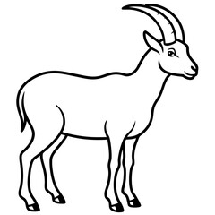 Minimalist Ibex Line Drawing