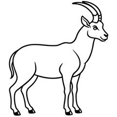 Obraz premium Minimalist Ibex Line Drawing