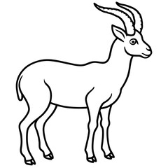 Minimalist Ibex Line Drawing