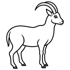 Minimalist Ibex Line Drawing