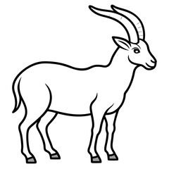 Minimalist Ibex Line Drawing