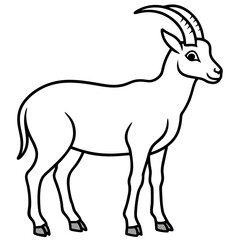 Minimalist Ibex Line Drawing