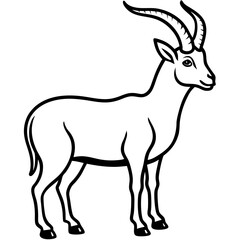 Minimalist Ibex Line Drawing