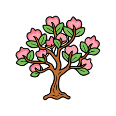 Obraz premium magnolia tree icon, magnolia tree vector illustration-simple illustration of magnolia tree, perfect for magnolia tree logos and icons