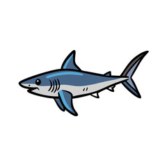 mako shark icon, mako shark vector illustration-simple illustration of mako shark, perfect for mako shark logos and icons