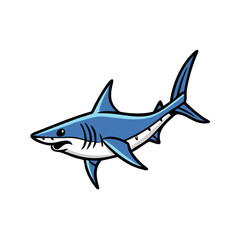 mako shark icon, mako shark vector illustration-simple illustration of mako shark, perfect for mako shark logos and icons