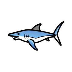 mako shark icon, mako shark vector illustration-simple illustration of mako shark, perfect for mako shark logos and icons
